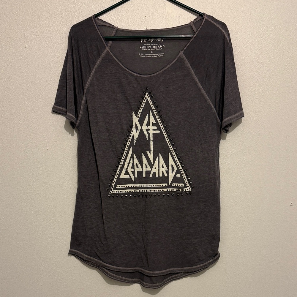 Lucky Brand Dark Gray Def Leppard Tee